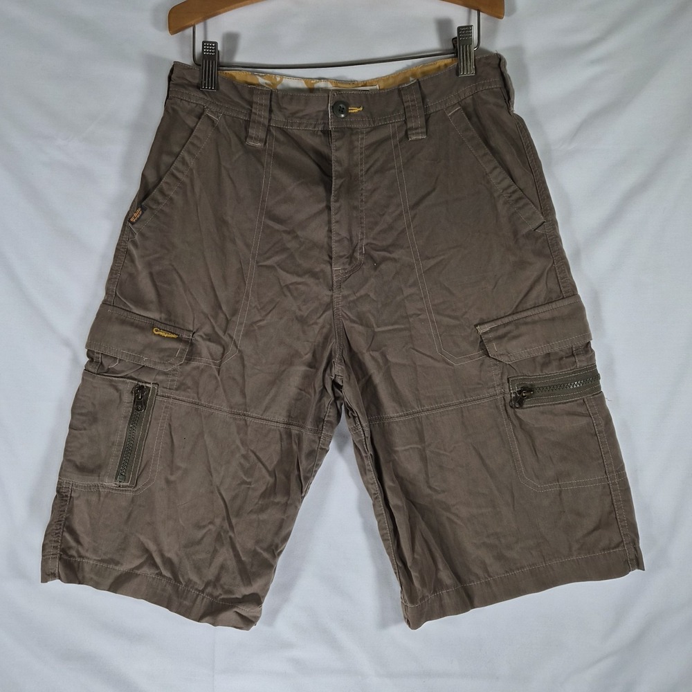 2000s Urban Pipeline Y2K Boys 16 Brown/Green Baggy Cargo Shorts Long Skater